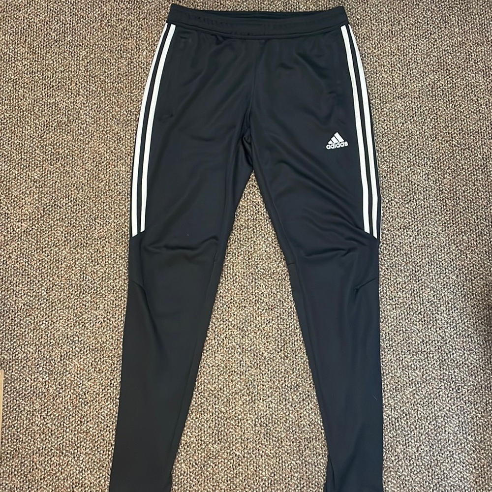 Adidas black and white athletic track pants size small